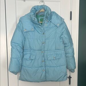JCrew blue puffer coat